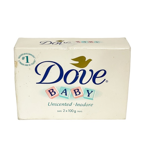 Dove Baby Vintage NEW Unscented 2 Bar Soap Bath Skin Sealed - Picture 1 of 2